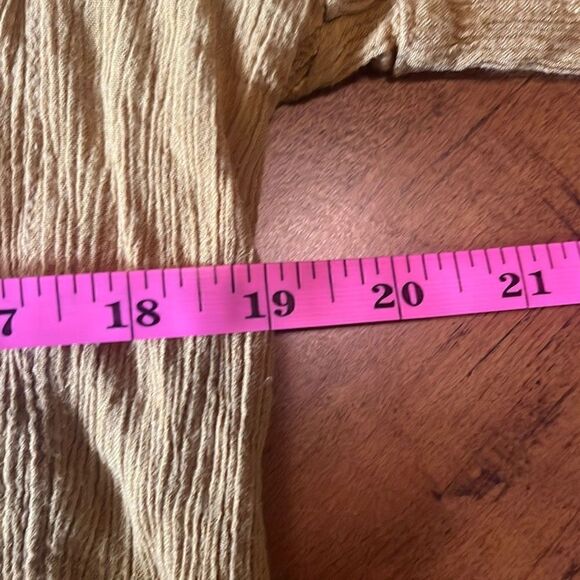 Charming Charlie Womens Small Yellow Turquoise Floral Embroidered Boho Blouse - Picture 7 of 8